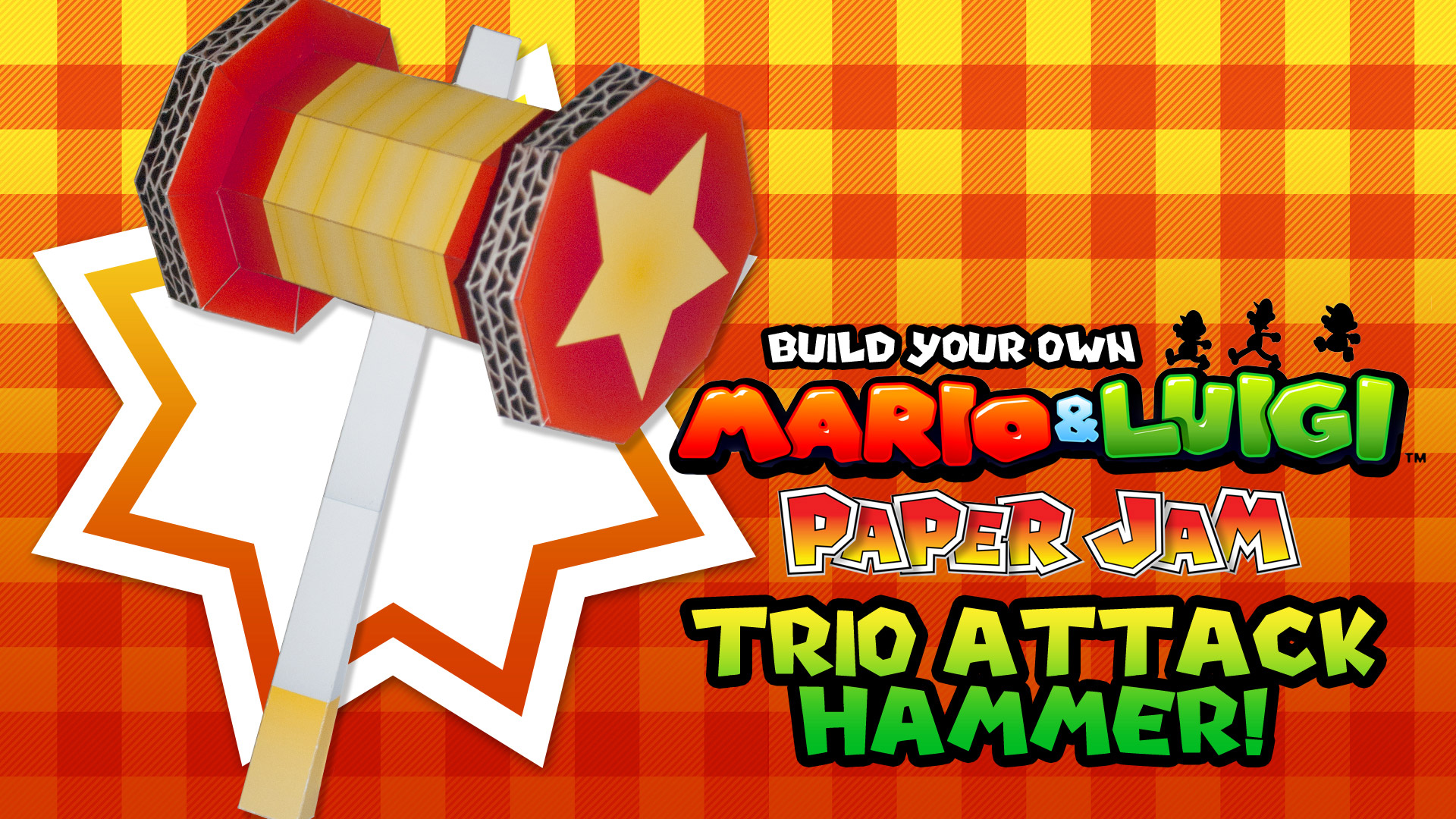 Build your own Mario & Luigi Paper Jam Trio Attack Hammer in Paper